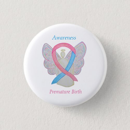 Premature Birth Awareness Angel Ribbon Custom Pin