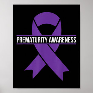 Prematurity Awareness Month Purple Ribbon Poster