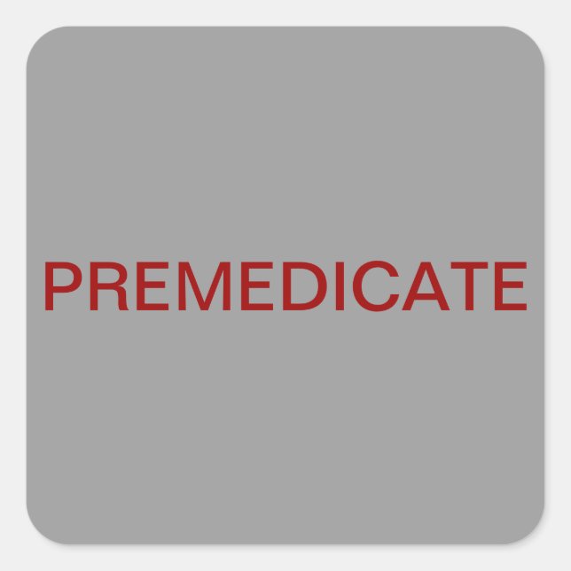 Premedicate Medical Chart Label (Front)
