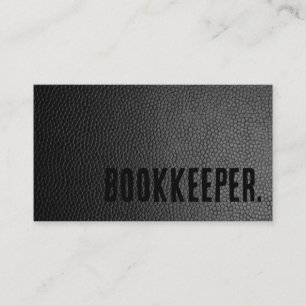 Premier Black Faux Leather Bookkeeper Business Card
