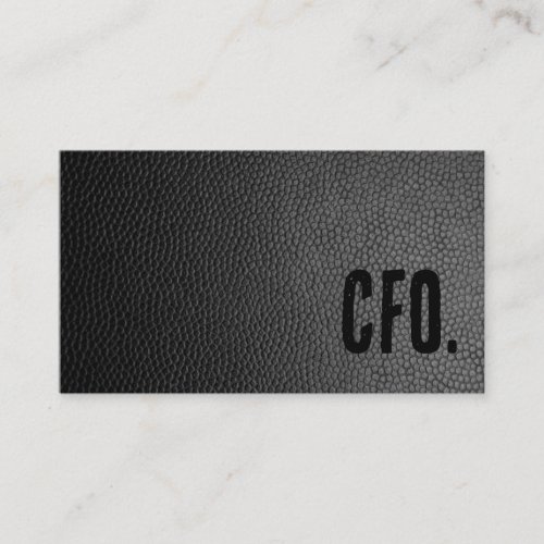 Premier Black Faux Leather CFO Business Card