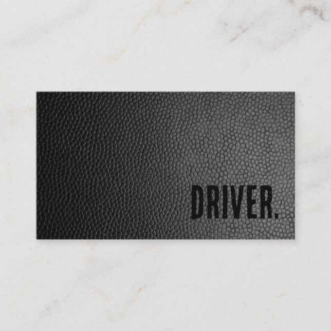 Premier Black Faux Leather Driver Business Card (Front)