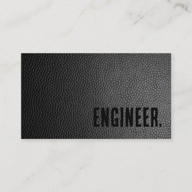 Premier Black Faux Leather Engineer Business Card (Front)