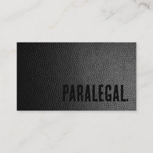 Premier Black Faux Leather Paralegal Business Card