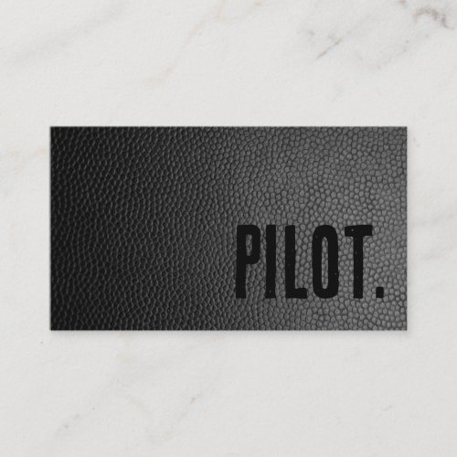 Premier Black Faux Leather Pilot Business Card