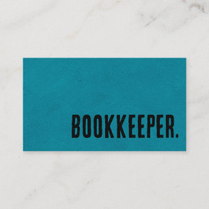 Premier Blue Faux Leather Bookkeeper Business Card