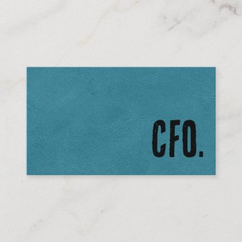 Premier Blue Faux Leather Cfo Business Card by designs456 at Zazzle