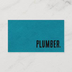 Premier Blue Faux Leather Plumber Business Card