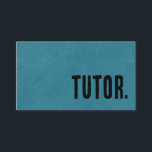 Premier Blue Faux Leather Tutor Business Card<br><div class="desc">Tutor business cards. Show them you're a warrior with these unique blue faux leather minimalist business cards. Professional sleek and clean looking modern business cards.</div>