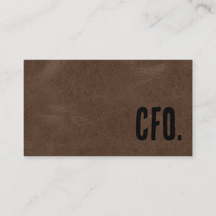 Premier Brown Faux Leather CFO Business Card