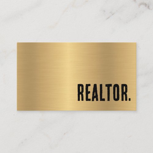 Premier Faux Gold Brushed Metal Realtor Business Card