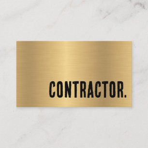 Premier Faux Gold Metallic Contractor Business Card