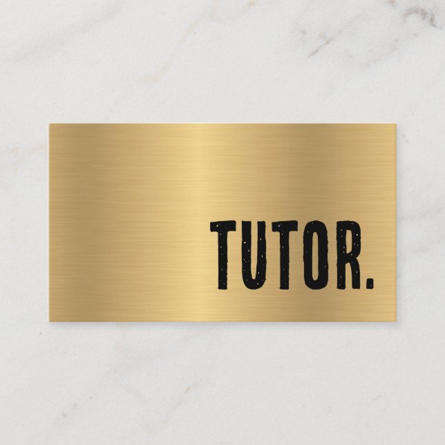 Premier Faux Gold Tutor Business Card (Front)