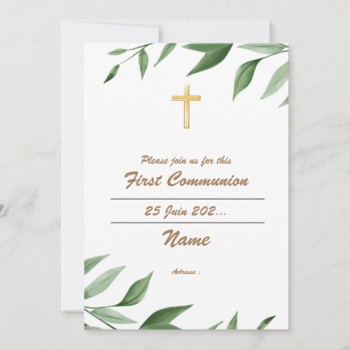 Premire Communion _ Rameaux oliviers Invitation