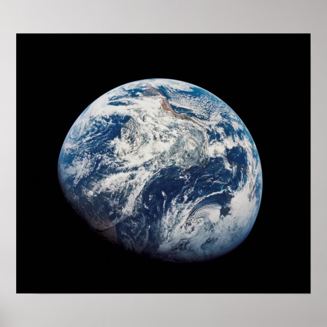 Première photo de la Terre prise par l'Homme Poster (Front)