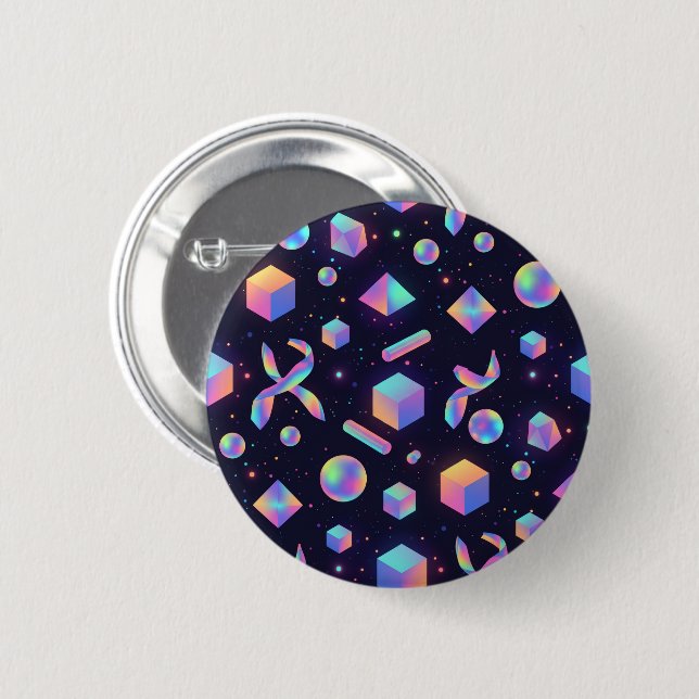 Premium 3D Holographic Space Canvas Art Button (Front & Back)