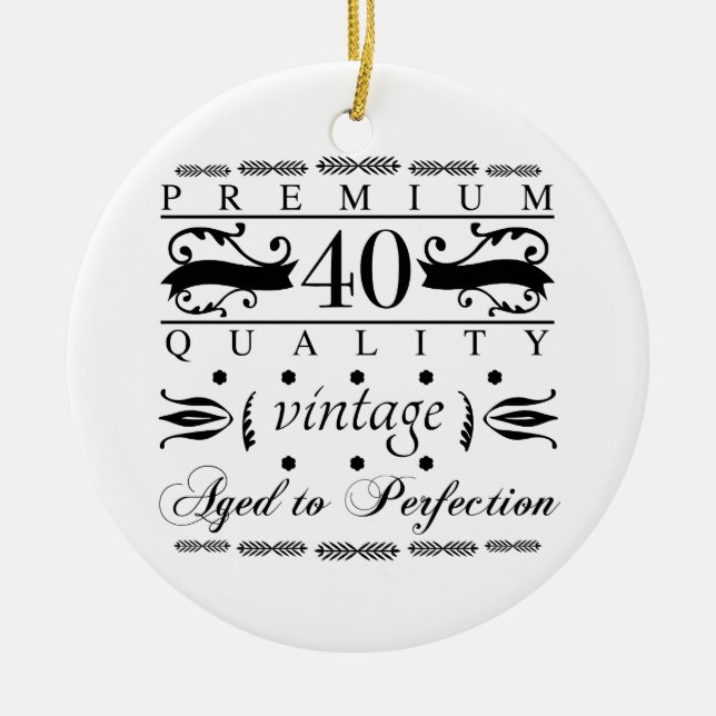 Premium 40th Birthday Ceramic Ornament (Front)