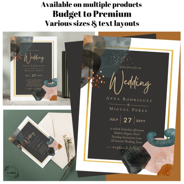 Premium Abstract Earth Modern Art Wedding  Invitation (Creator Uploaded)