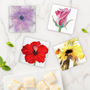 Premium Acrylic Coaster Set (4) with Holder