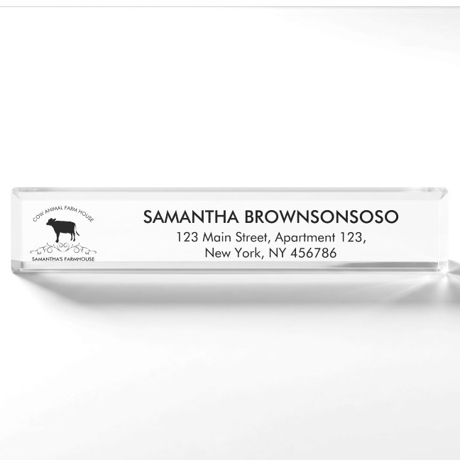Premium Agricultural Brand | Decorative Cattle Log Desk Name Plate