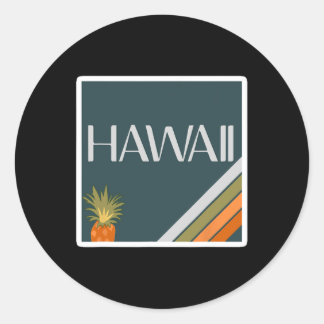Premium Aloha State Vintage Hawaiian Islands Vacat Classic Round Sticker