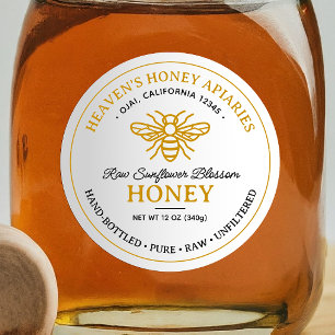 Premium Apiary Bee Honey Jar Label