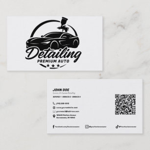 Premium Auto Detailing Car Body Shop Modern  Business Card