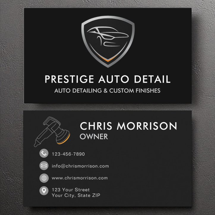 Premium Auto Spa Car Detailing And Cleaning Business Card