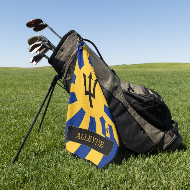 Premium Barbados Golf & Barbados Flag / Patriots Golf Towel (Green)