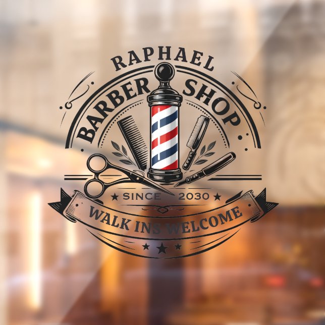 Premium Barber Shop  – Custom Available Window Cling (Sheet 2)