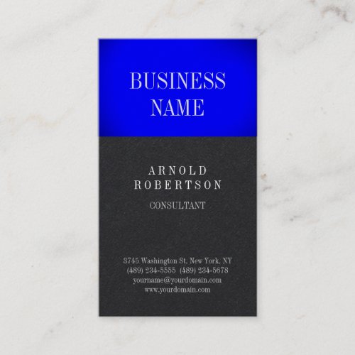 Premium Black Blue Trendy Plain Business Card