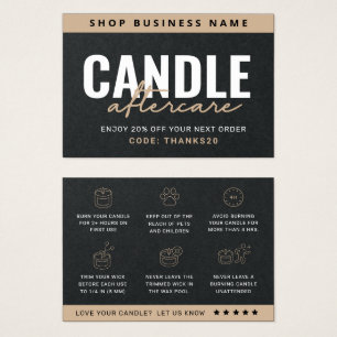 Premium Black Candle Care Thank You Card