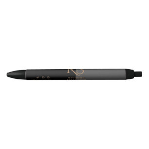 Premium Black Chic Gold Professional Monogram Pen