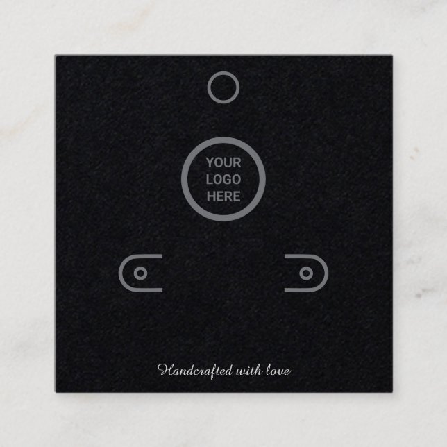 Premium Black Earrings Holder Jewelry Display Card (Front)