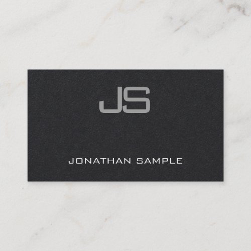 Premium Black Elegant Monogram Modern Simple Luxe Business Card