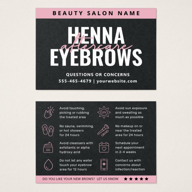 Premium Black Eyebrow Tint Henna Brows Aftercare  (Front & Back)