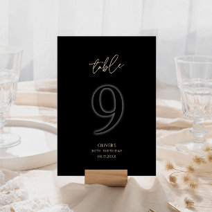 Premium Black Gold 30th Birthday Table Number 9