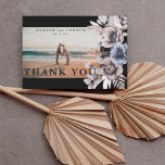 Premium Black Gold Botanical Pampas Florals Photo Thank You Card<br><div class="desc">Premium Black Gold Botanical Pampas Florals Photo Thank You Card</div>