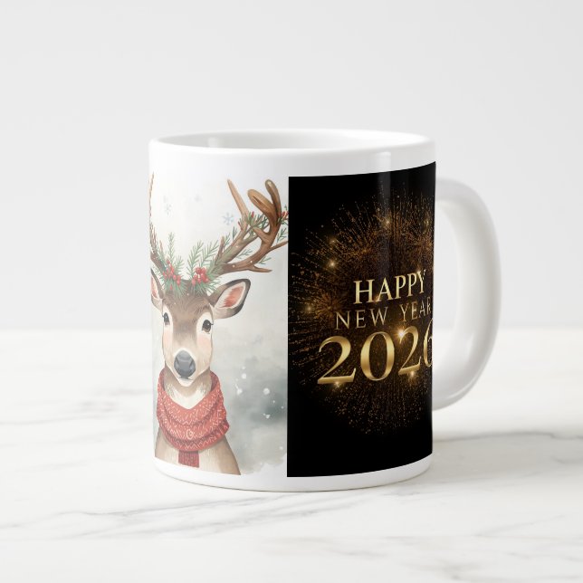 premium black gold happy new year Specialty mug (Front Right)