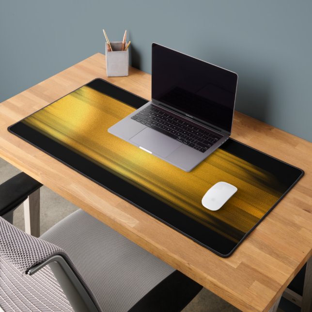 Premium Black Gold Tech Style Desk Mat (Office 2)