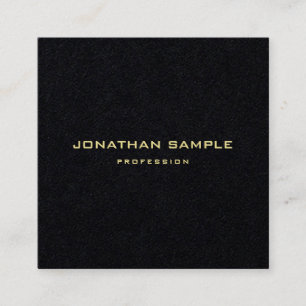 Premium Black Gold Text Elegant Template Modern Square Business Card