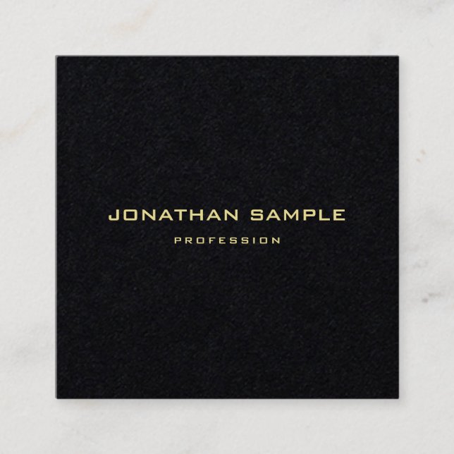 Premium Black Gold Text Elegant Template Modern Square Business Card (Front)