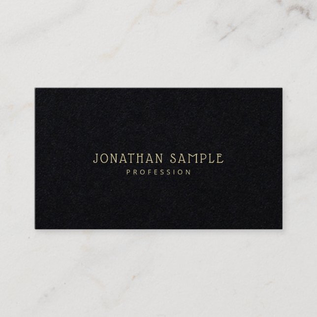 Premium Black Gold Text Modern Elegant Minimalist Business Card (Front)