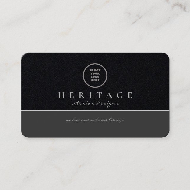 Premium Black Gray Professional Social Media Logo Business Card (Front)