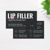 Premium Black Lip Filler Aftercare Advice Card (Desk)
