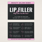 Feminine Pink Lip Filler Aftercare Instructions Business Card, Zazzle in  2023