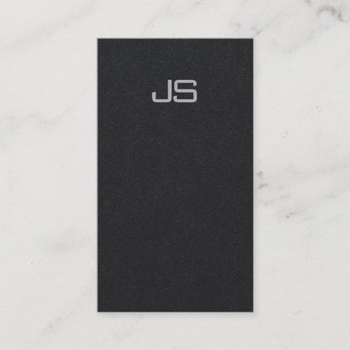 Premium Black Modern Elegant Monogram Vertical Business Card