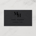 Premium Black Monogram Modern Luxury Business Card at Zazzle