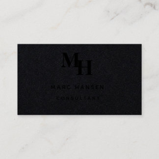 Premium Black Monogram Modern Luxury Business Card