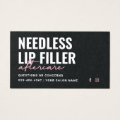 Premium Black Needles Lips Filler Aftercare Card (Front)